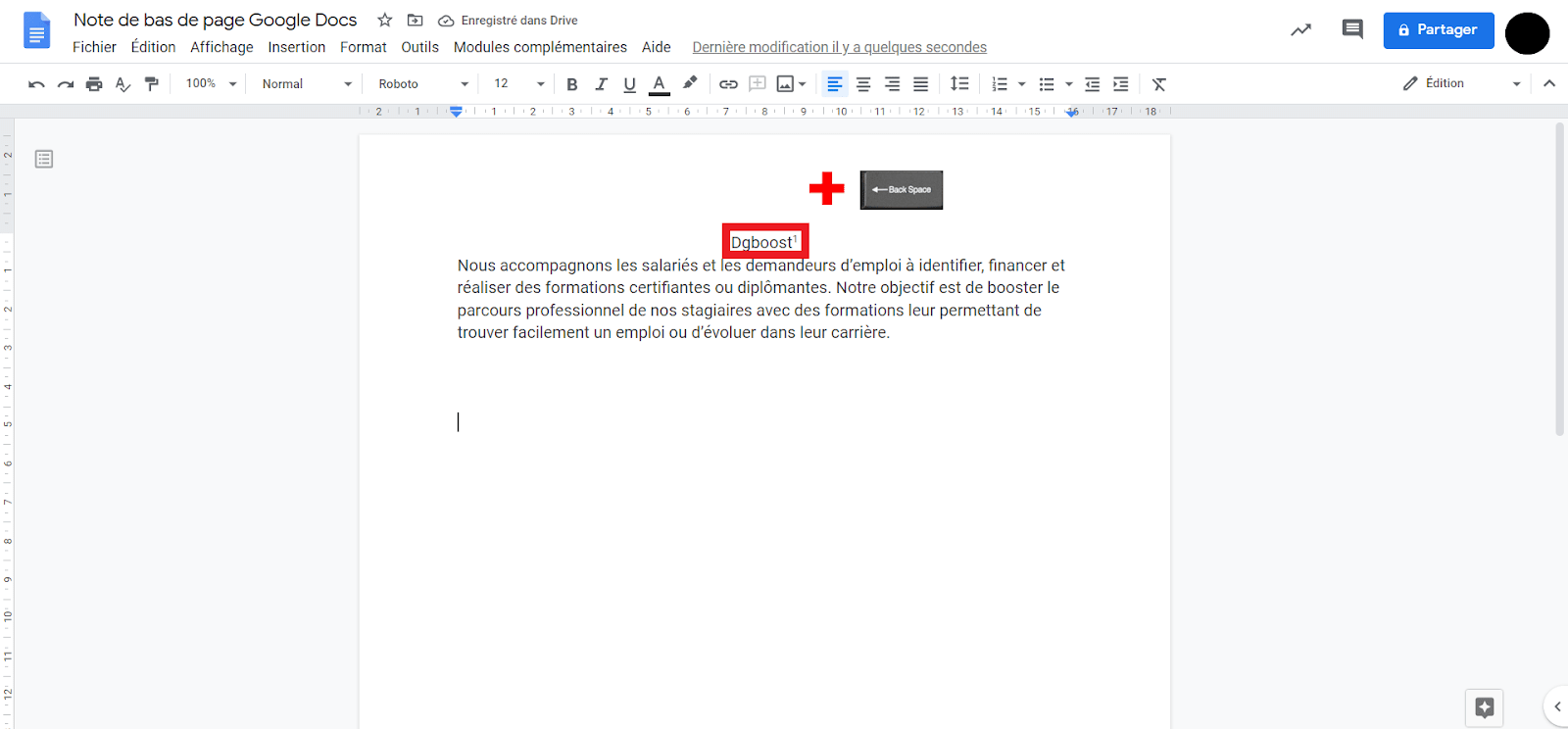 Comment insérer une note de bas de page sur Google Docs