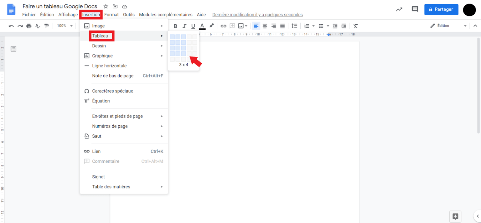Comment faire un tableau sur Google Docs ? - Academie Avec