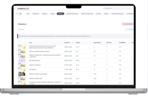 La plateforme LMS de formation en ligne sur un ordinateur portable